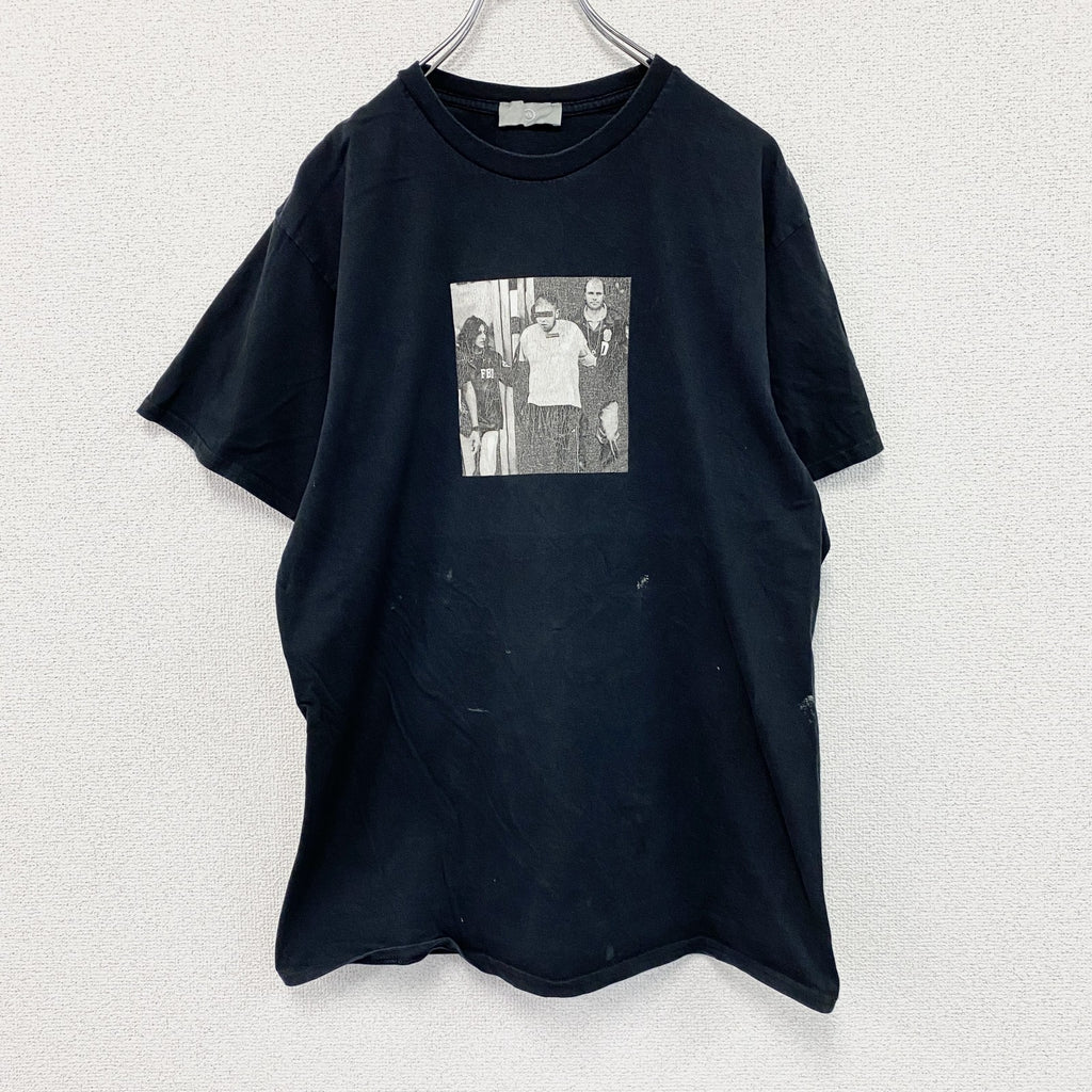 半袖フォトプリントTシャツ　両面プリント　黒　ブラック　XLサイズ