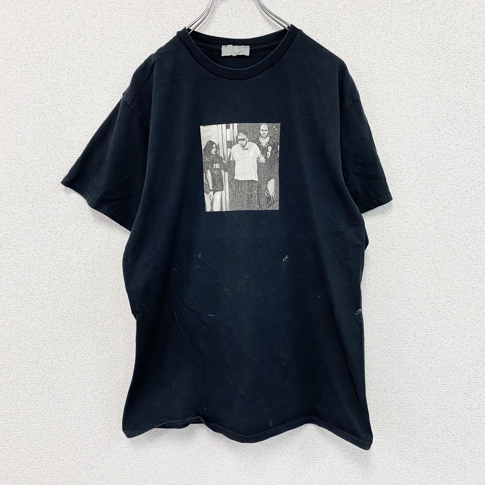 半袖フォトプリントTシャツ　両面プリント　黒　ブラック　XLサイズ