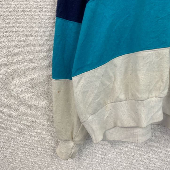 ～90s　NIKE　ナイキ　長袖ポロシャツニット　銀タグ　ヴィンテージ　ホワイト　ネイビー　ライトブルー　XLサイズ