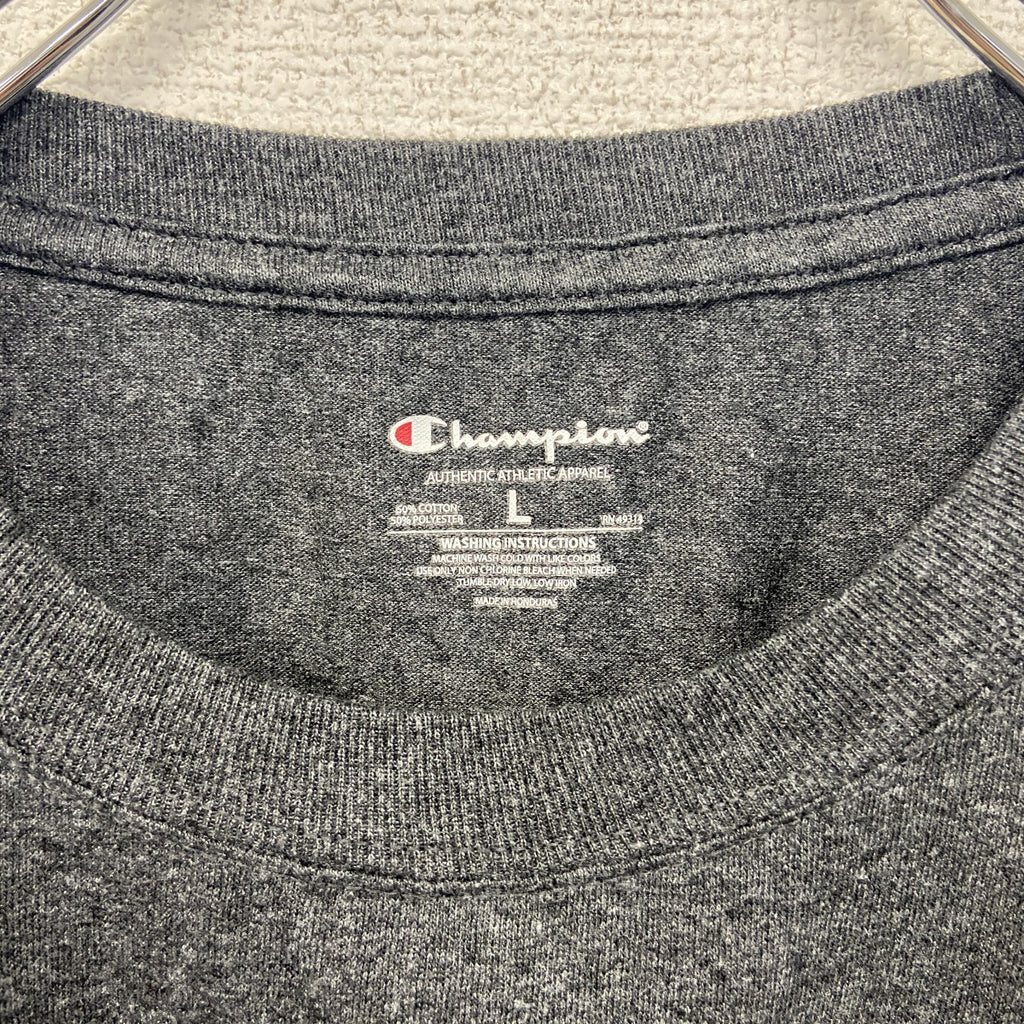 古着 used　champion チャンピオン　半袖カレッジプリントTシャツ　ノースイースタン大学　レトロ　グレー　Lサイズ