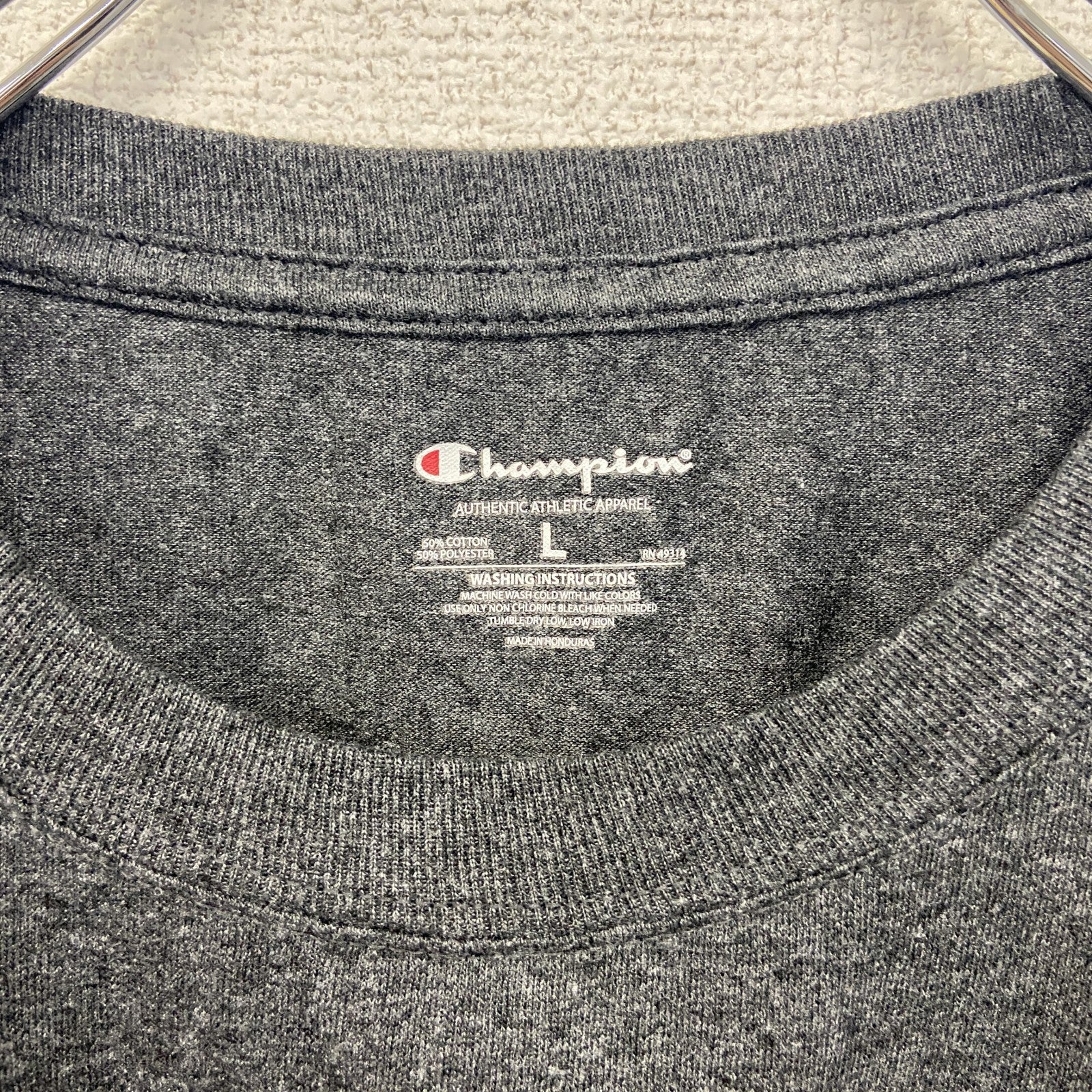古着 used　champion チャンピオン　半袖カレッジプリントTシャツ　ノースイースタン大学　レトロ　グレー　Lサイズ