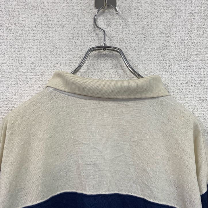～90s　NIKE　ナイキ　長袖ポロシャツニット　銀タグ　ヴィンテージ　ホワイト　ネイビー　ライトブルー　XLサイズ