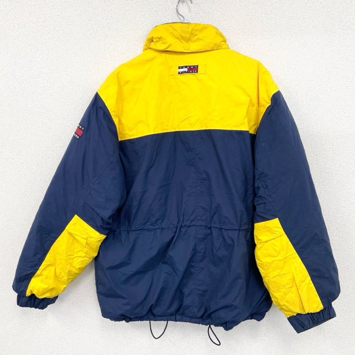 TOMMY HILFIGER　トミーヒルフィガー　フルジップダウンジャケット　バイカラー　紺　ネイビー　Lサイズ