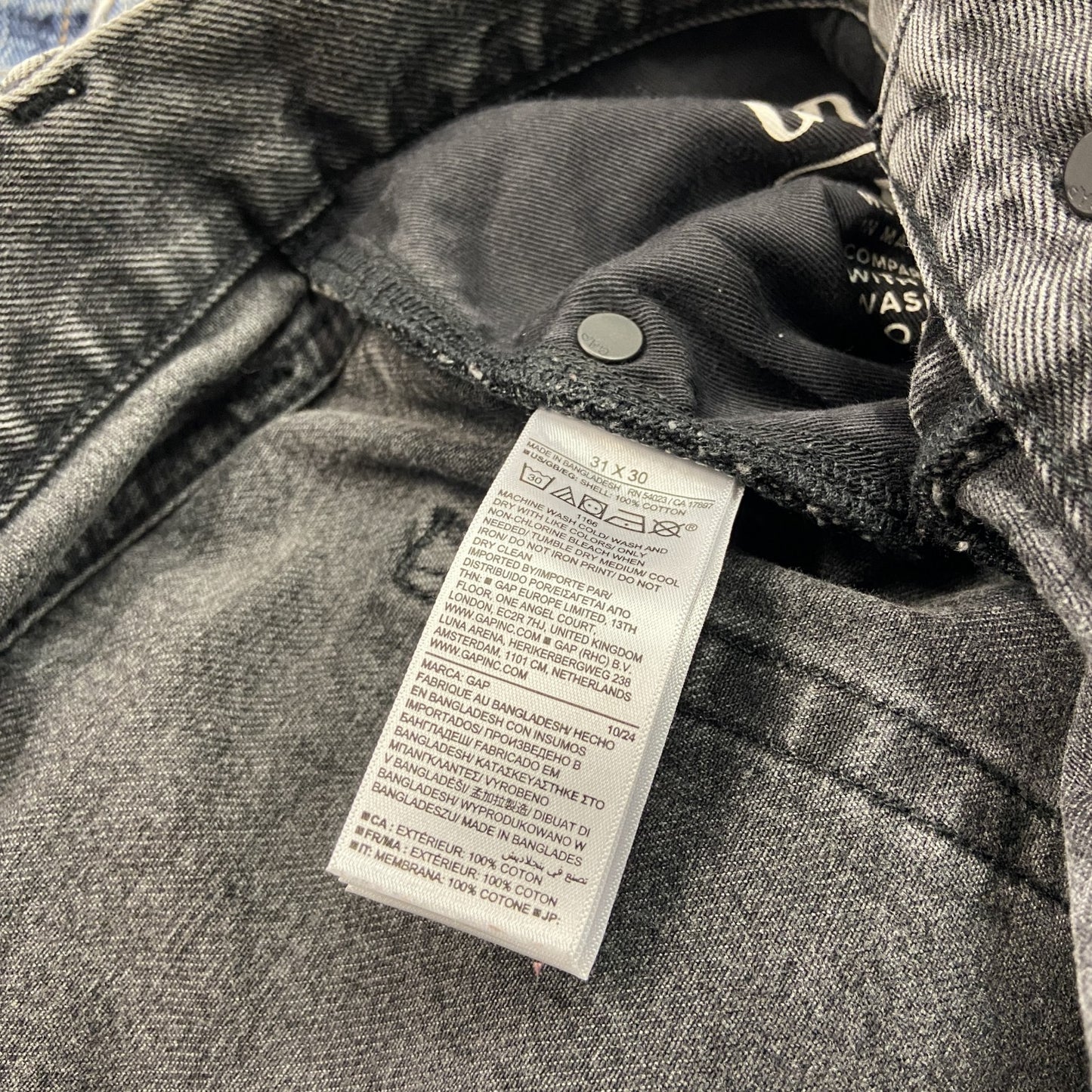 GAP　ギャップ　デニムパンツ/ジーンズ　ジップフライ　黒　ブラック　W31サイズ