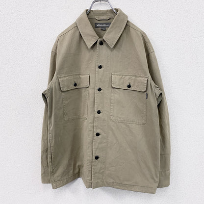 Eddie Bauer　エディーバウアー　長袖シャツジャケット　フラップポケット　ベージュ　Sサイズ