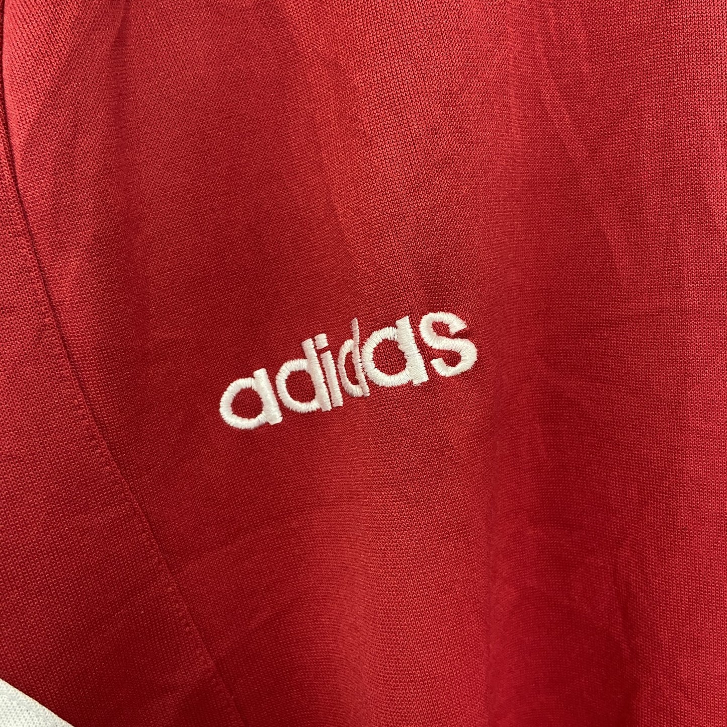 90s　adidas　アディダス　スウェット/トレーナー　刺繍ロゴ　ヴィンテージ　赤　レッド　F192サイズ