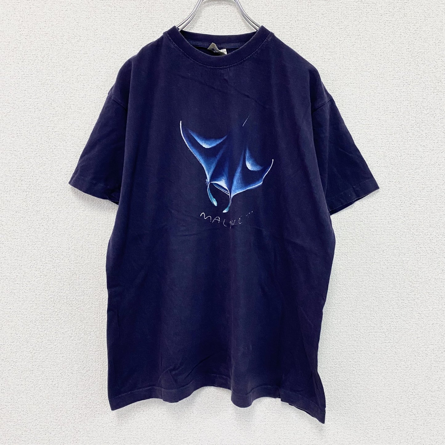 Island Art　半袖プリントTシャツ　マンタ　紫　パープル　XLサイズ