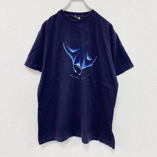 Island Art　半袖プリントTシャツ　マンタ　紫　パープル　XLサイズ