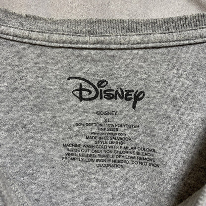 古着 used　Disney ディズニー　Mickey ミッキー　半袖プリントＴシャツ　グレー　星条旗　クルーネック　キャラクター