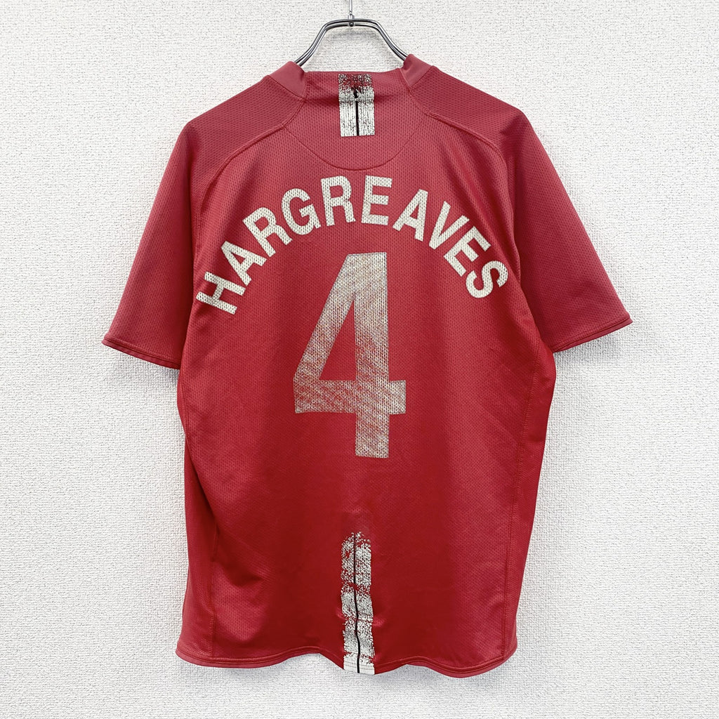 NIKE　ナイキ　MUFC　マンチェスターユナイテッド　オーウェン・ハーグリーブス　半袖Tシャツ　レッド　Lサイズ
