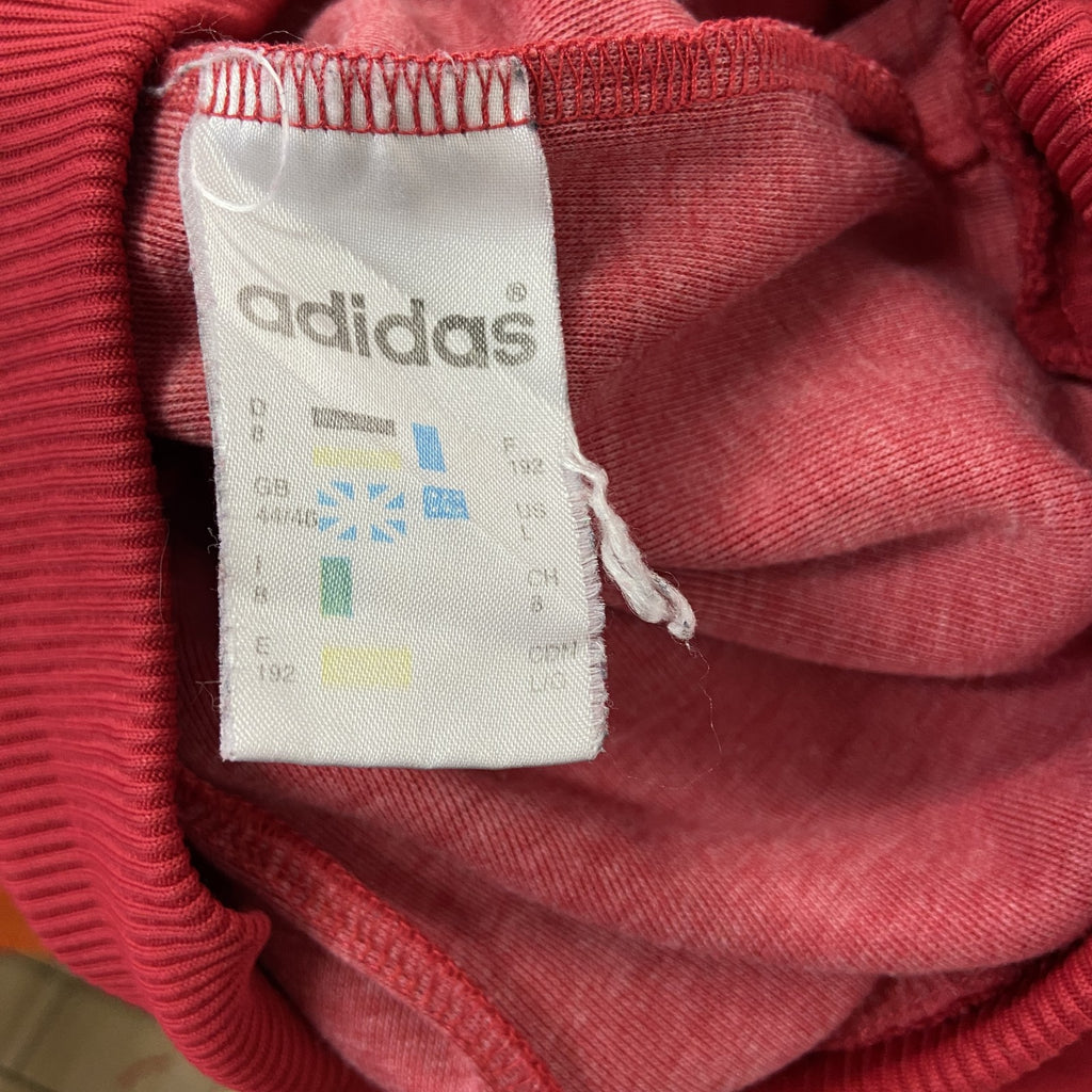 90s　adidas　アディダス　スウェット/トレーナー　刺繍ロゴ　ヴィンテージ　赤　レッド　F192サイズ