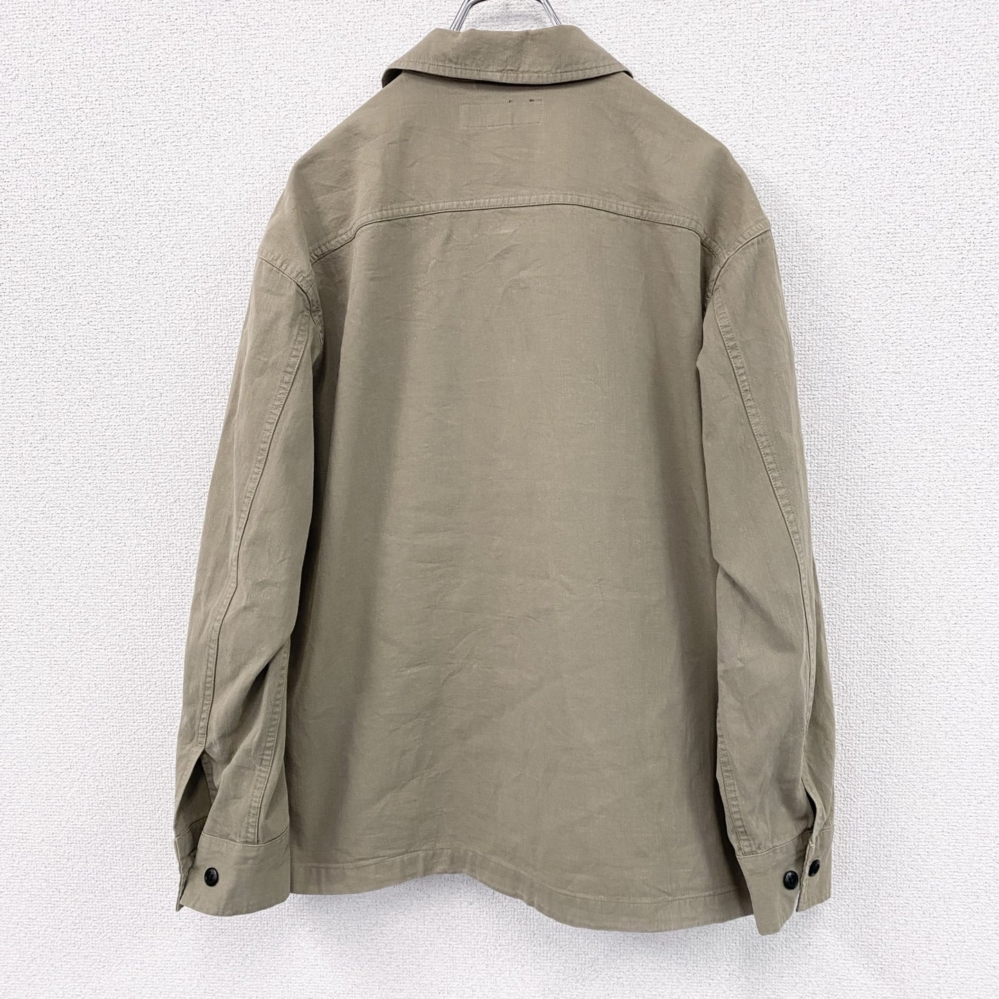Eddie Bauer　エディーバウアー　長袖シャツジャケット　フラップポケット　ベージュ　Sサイズ