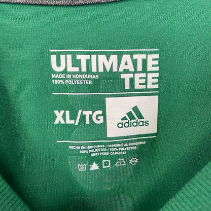 古着 used　adidas　アディダス　半袖フットボールプリントTシャツ　サスカチュワン ラフライダーズ　カナダ　緑　XLサイズ