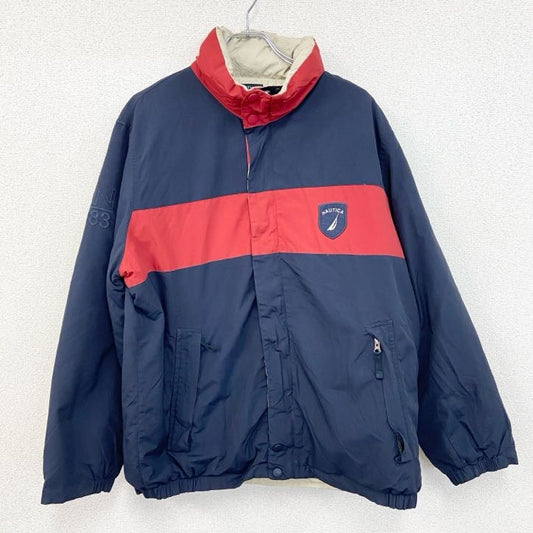 NAUTICA　ノーティカ　リバーシブルダウンジャケット　紺　ネイビー　ベージュ　Lサイズ