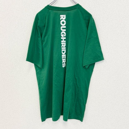 古着 used　adidas　アディダス　半袖フットボールプリントTシャツ　サスカチュワン ラフライダーズ　カナダ　緑　XLサイズ
