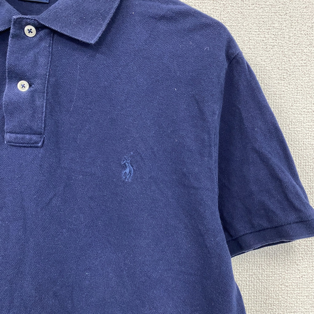 POLO RALPH LAUREN　ポロラルフローレン　半袖ポロシャツ　刺繡ロゴ　紺　ネイビー　Lサイズ