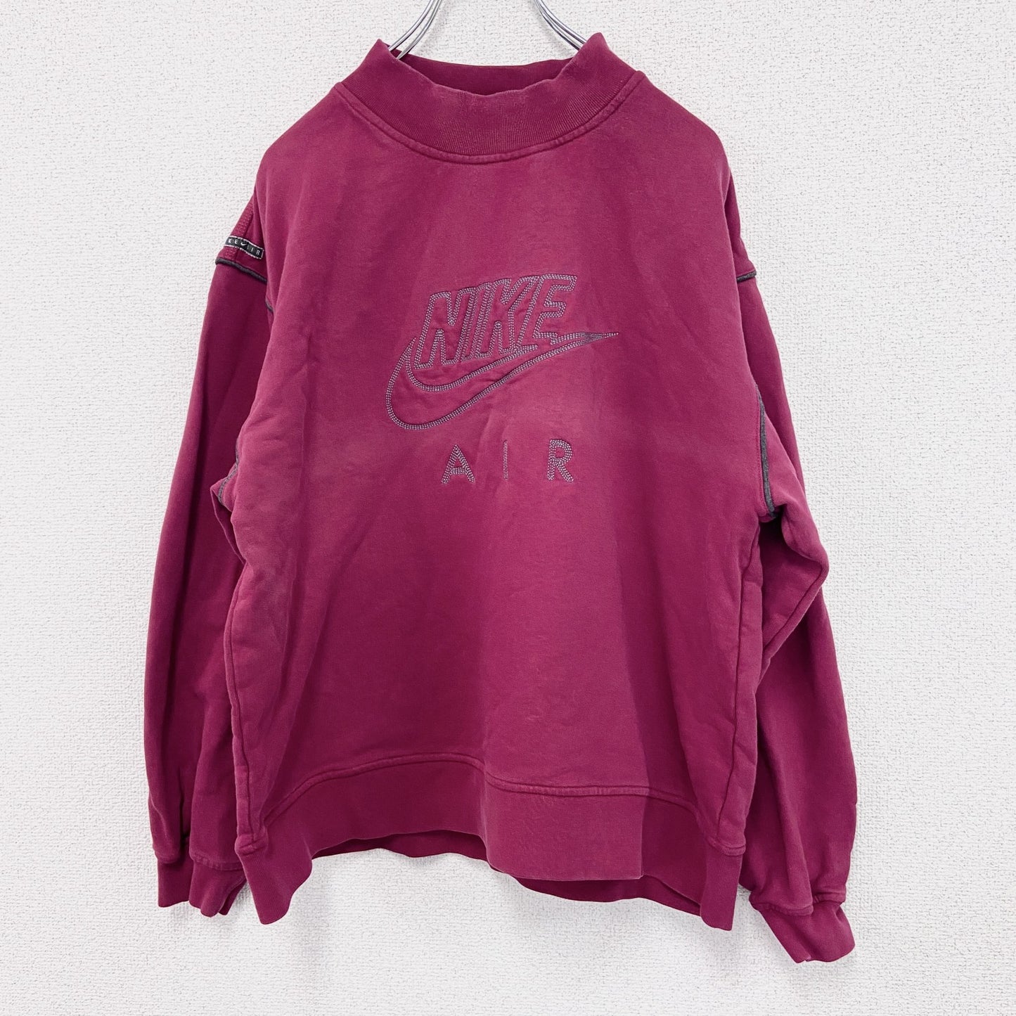 90s～　NIKE AIR　ナイキエア　スウェット/トレーナー　デカロゴ　スウッシュ　赤　レッド　Mサイズ