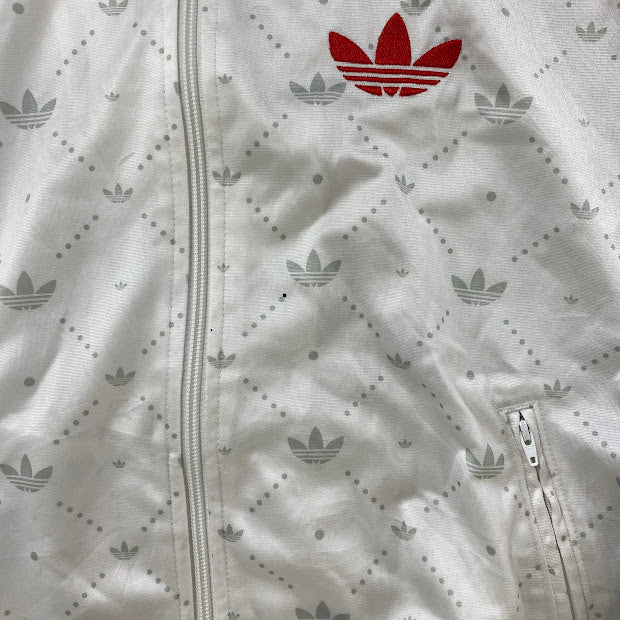 adidas　アディダス　トラックジャケット/ジャージ　モノグラムデザイン　白　ホワイト　Sサイズ