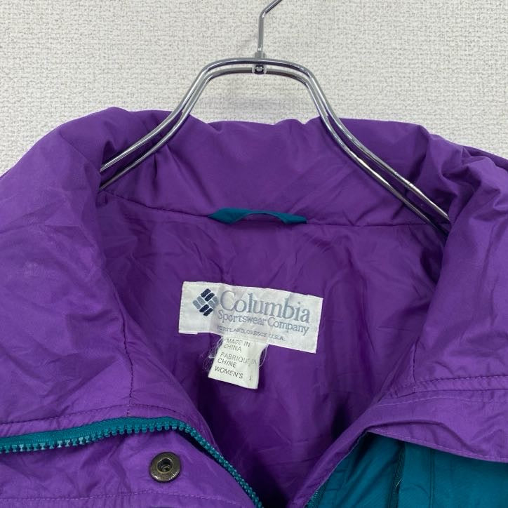 ～90s　Columbia　コロンビア　オールインワン/つなぎ　スキーウェア　ターコイズブルー　パープル　XLサイズ