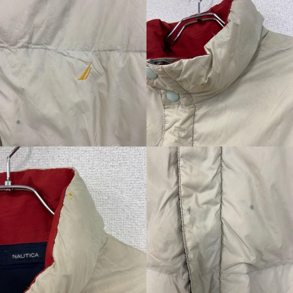 NAUTICA　ノーティカ　リバーシブルダウンジャケット　紺　ネイビー　ベージュ　Lサイズ