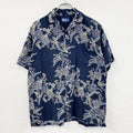 reyn Spooner　レインスプーナー　半袖開襟シャツ　アロハシャツ　紺　ネイビー　Lサイズ　