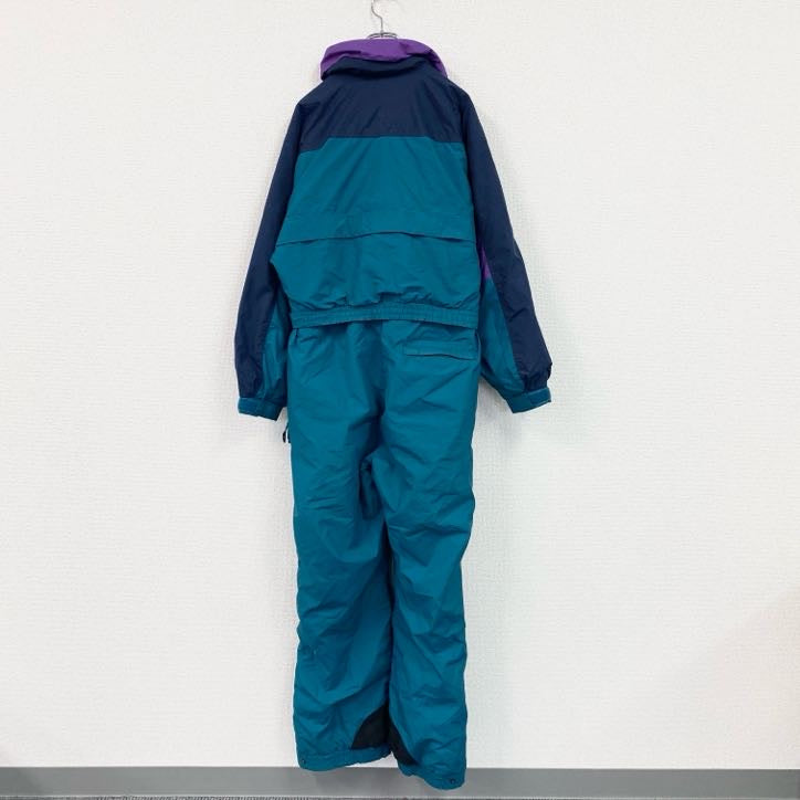 ～90s　Columbia　コロンビア　オールインワン/つなぎ　スキーウェア　ターコイズブルー　パープル　XLサイズ