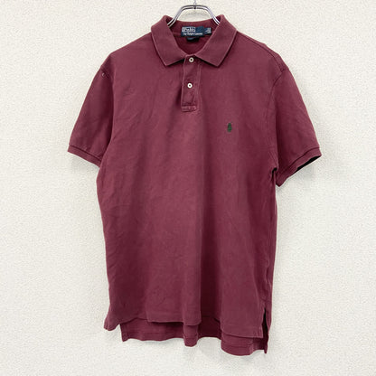 Polo by Ralph Lauren　ラルフローレン　CUSTOM FIT　半袖ポロシャツ　刺繡ロゴ　ワンポイント　ボルドー　Lサイズ