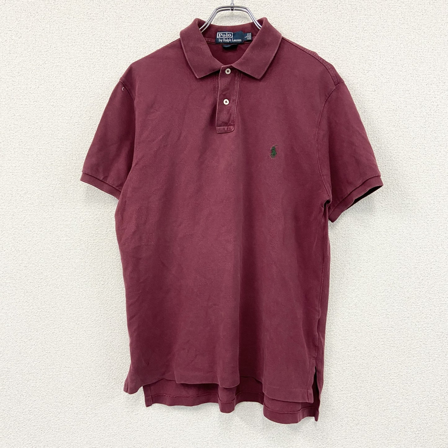 Polo by Ralph Lauren　ラルフローレン　半袖ポロシャツ　刺繡ロゴ　ボルドー　Lサイズ