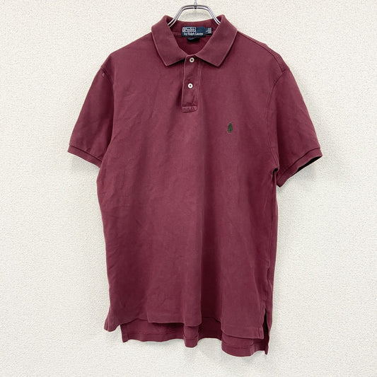 Polo by Ralph Lauren　ラルフローレン　半袖ポロシャツ　刺繡ロゴ　ボルドー　Lサイズ