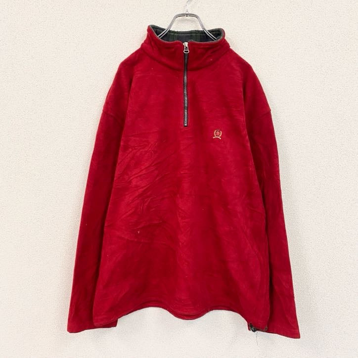 TOMMY HILFIGER　トミーヒルフィガー　ハーフジップフリースジャケット　赤　レッド　2XLサイズ