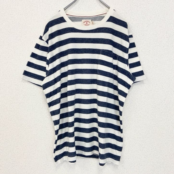 古着 used　BROOKS BROTHERS ブルックスブラザーズ　半袖ボーダー柄Tシャツ　クルーネック　XLサイズ