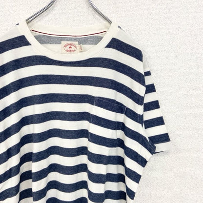古着 used　BROOKS BROTHERS ブルックスブラザーズ　半袖ボーダー柄Tシャツ　クルーネック　XLサイズ