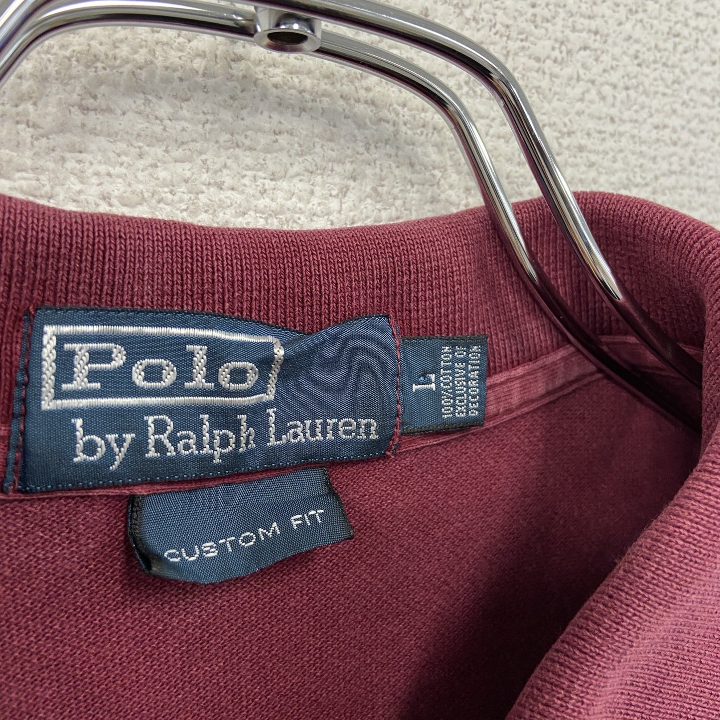 Polo by Ralph Lauren　ラルフローレン　半袖ポロシャツ　刺繡ロゴ　ボルドー　Lサイズ