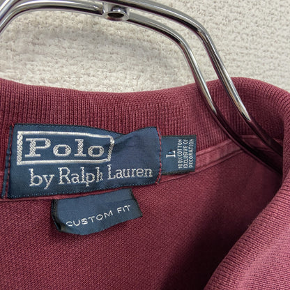 Polo by Ralph Lauren　ラルフローレン　半袖ポロシャツ　刺繡ロゴ　ボルドー　Lサイズ