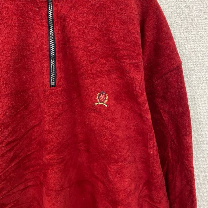 TOMMY HILFIGER　トミーヒルフィガー　ハーフジップフリースジャケット　赤　レッド　2XLサイズ