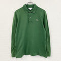 LACOSTE　ラコステ　長袖ポロシャツ　刺繍ロゴ　緑　グリーン　Mサイズ