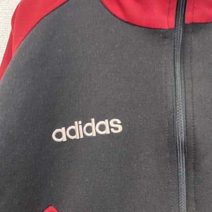 ～90s　adidas　アディダス　トラックジャケット/ジャージ　フロッキープリント　赤　レッド　Mサイズ