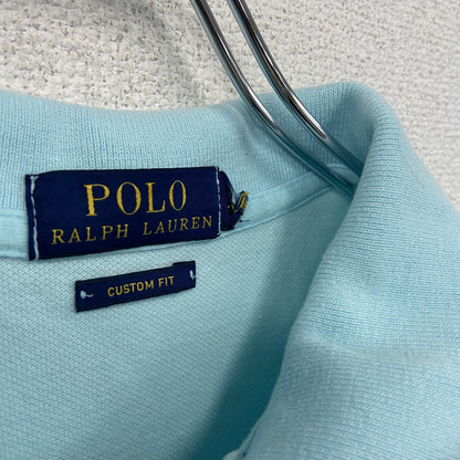 Polo Ralph Lauren　ラルフローレン　半袖ポロシャツ　刺繡ロゴ　青　ブルー
