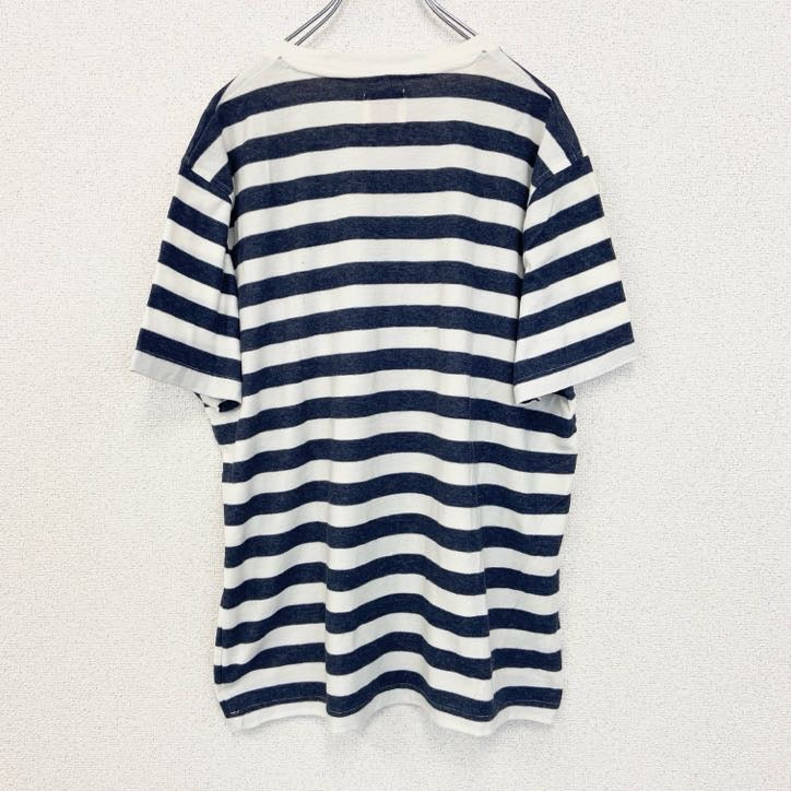 古着 used　BROOKS BROTHERS ブルックスブラザーズ　半袖ボーダー柄Tシャツ　クルーネック　XLサイズ