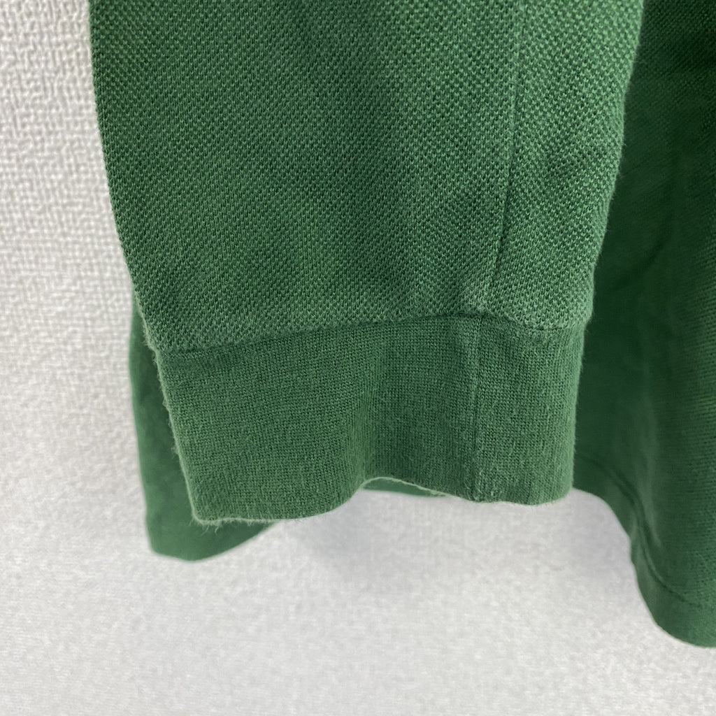 LACOSTE　ラコステ　長袖ポロシャツ　刺繍ロゴ　緑　グリーン　Mサイズ