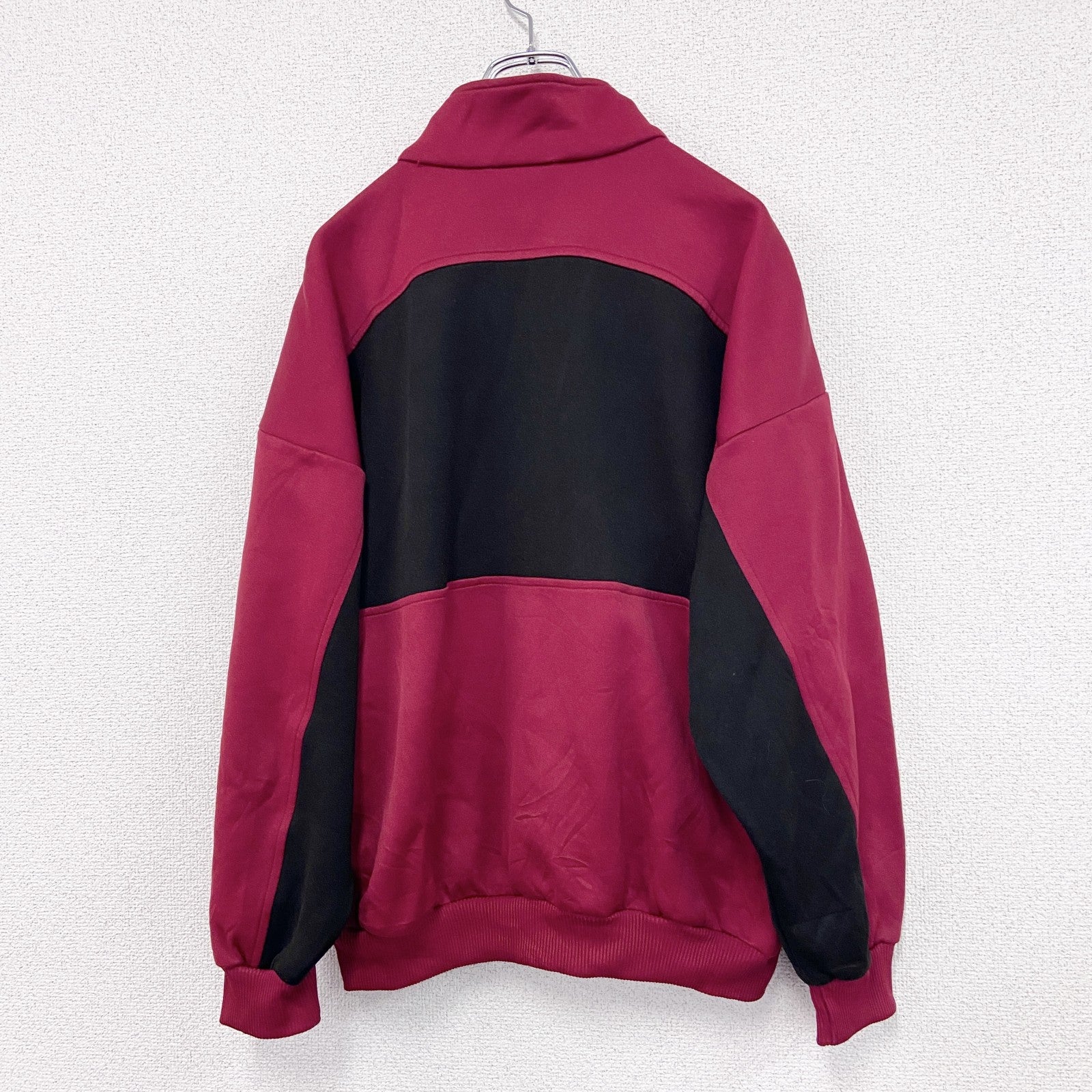 ～90s　adidas　アディダス　トラックジャケット/ジャージ　フロッキープリント　赤　レッド　Mサイズ