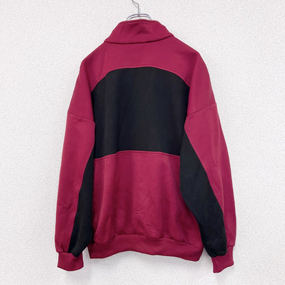 ～90s　adidas　アディダス　トラックジャケット/ジャージ　フロッキープリント　赤　レッド　Mサイズ