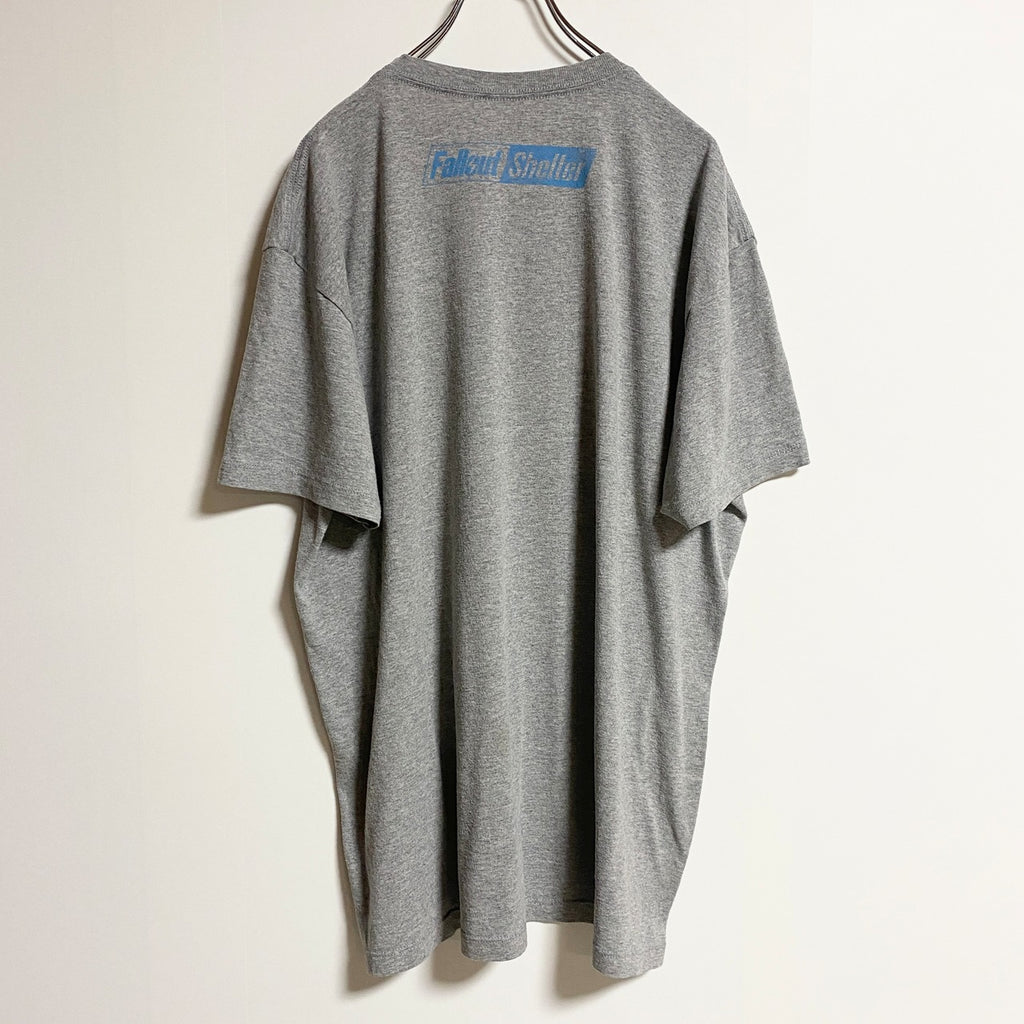 古着 used　Bethesda　半袖プリントTシャツ　FalloutShelter　グレー　春夏服　ビッグシルエット　XLサイズ