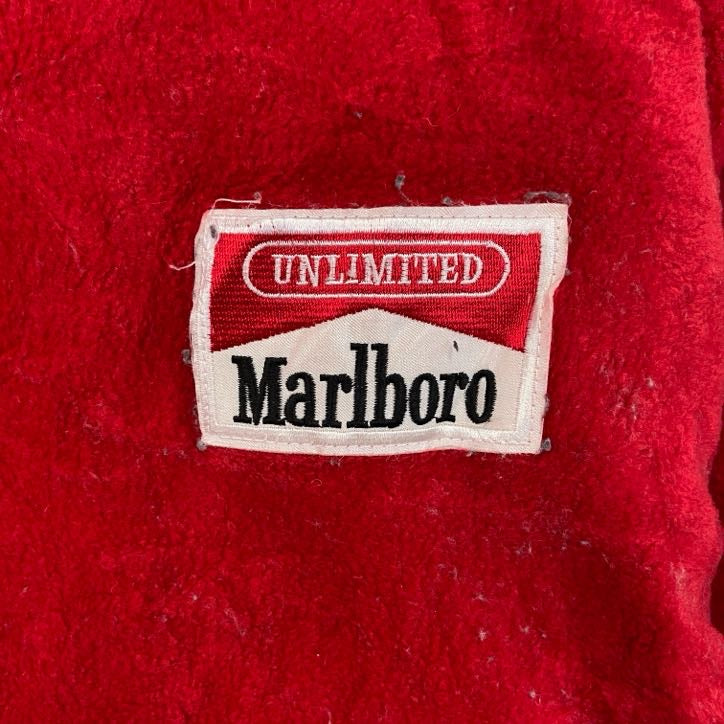 90s　Marlboro　マルボロ　リバーシブルフリースジャケット/ボアジャケット　赤　レッド　Lサイズ