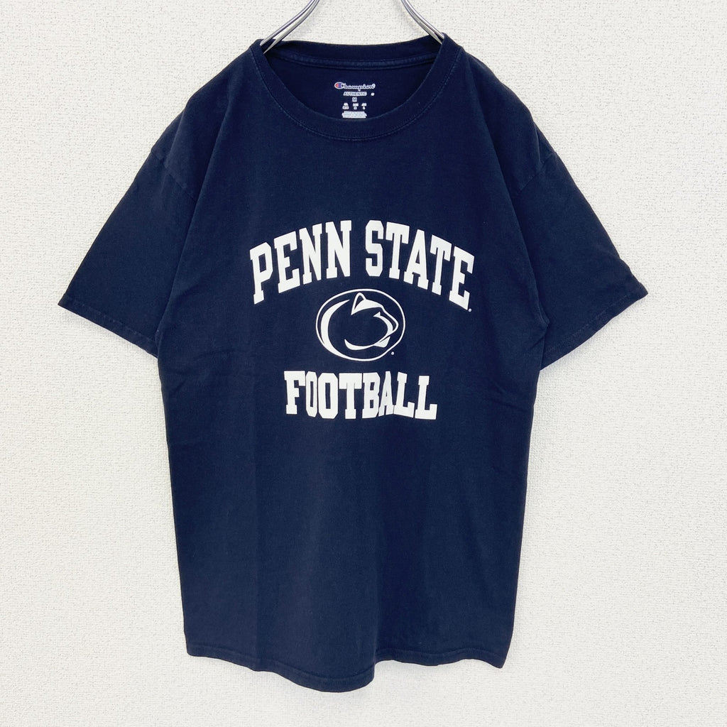 古着 used　champion チャンピオン　半袖カレッジプリントTシャツ　ペンシルベニア州立大学　ネイビー　紺　Mサイズ