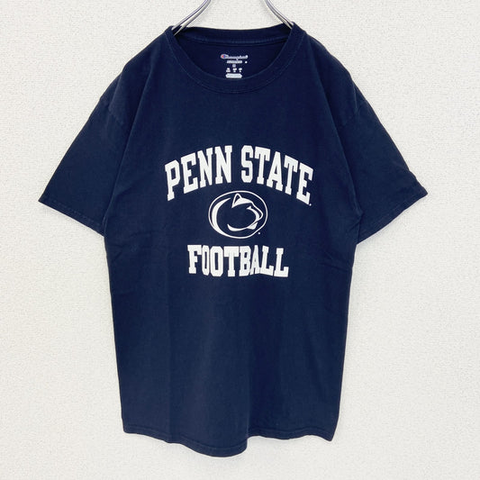 古着 used　champion チャンピオン　半袖カレッジプリントTシャツ　ペンシルベニア州立大学　ネイビー　紺　Mサイズ