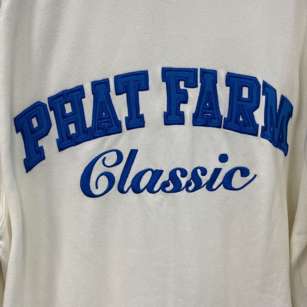 90s～　PHAT FARM　ファットファーム　半袖トラックジャケット/ジャージ　白　ホワイト　2XLサイズ