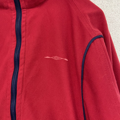UMBRO　アンブロ　フルジップコーデュロイジャケット　トラックジャケット/ジャージ　刺繍ロゴ　赤　レッド