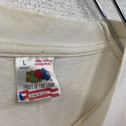 90s　FRUIT OF THE LOOM　フルーツオブザルーム　半袖プリントTシャツ　ヴィンテージ　白　Lサイズ