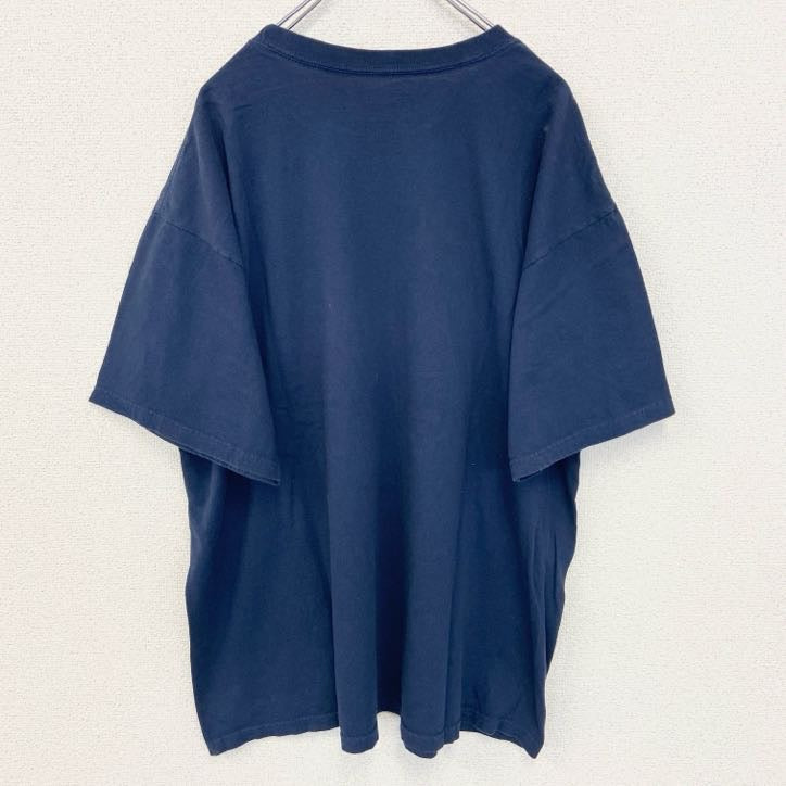 古着 used　NIKE　ナイキ　半袖グラフィックプリントTシャツ　ネイビー　スウッシュマーク　スポーツウェア　XLサイズ